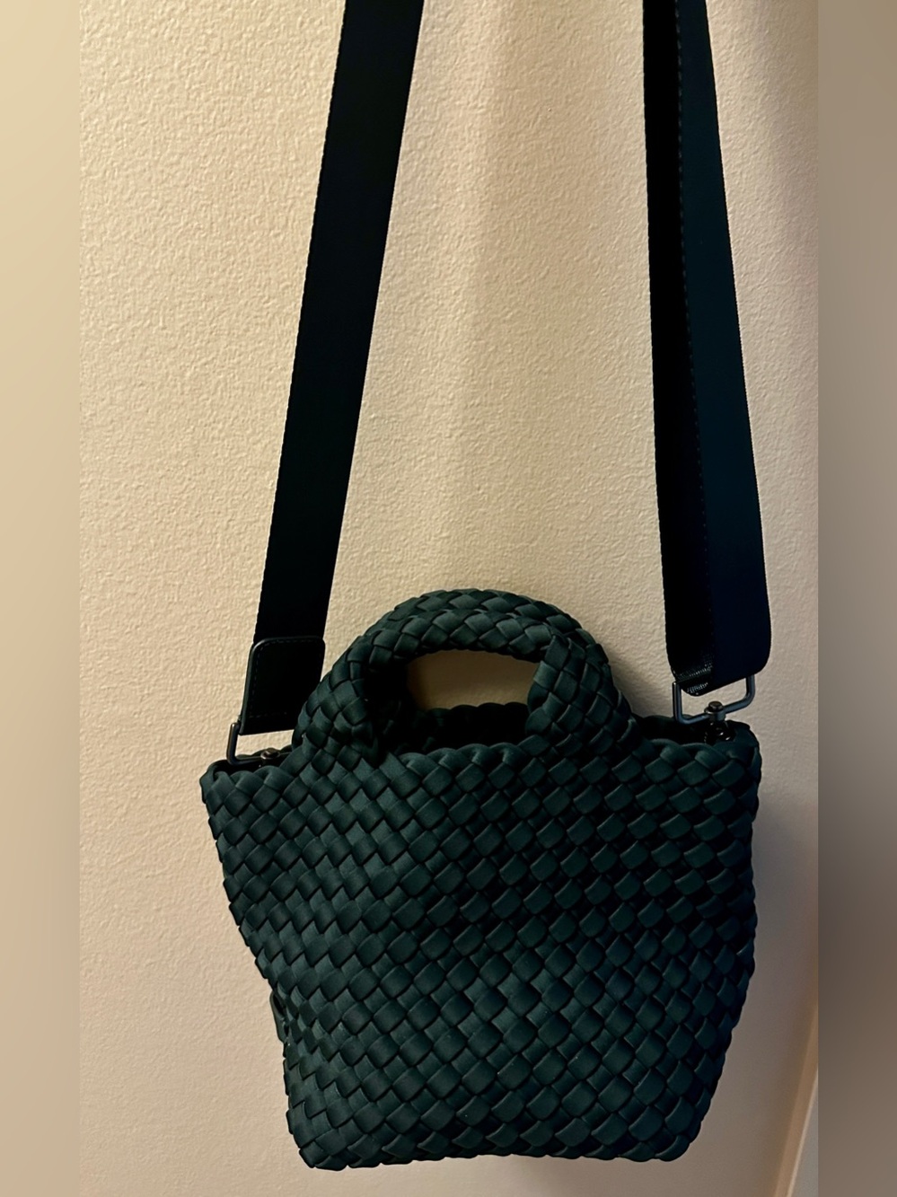 Naghedi St. Barths Petit Tote in PINE Woven Leather